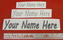 Your Name Here Decal sizes